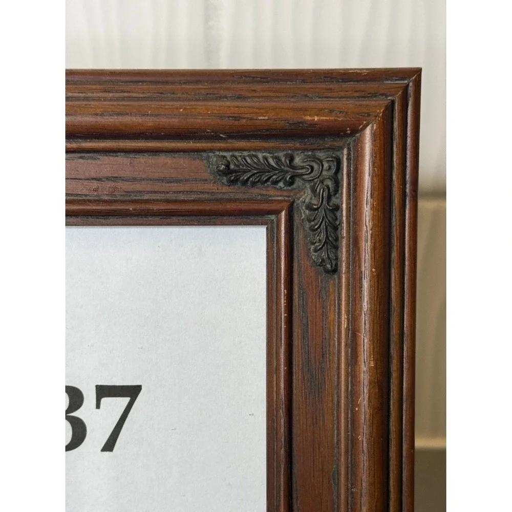 Lot of 3 Vintage Wood Wood-like Picture Frame Med-Dark Tone 8x10, 7x9 & 5x7 GUC